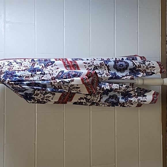 Maurices Print Open front Flowy Cardigan Cruise Coverup Side Slits - Picture 3 of 12